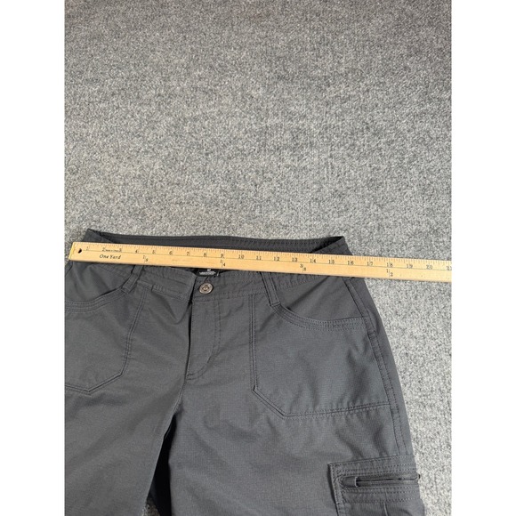 Kuhl Womens Cargo Shorts SZ 10 Charcoal Grey Ripstop Hiking Outdoor Roll Up Tab - Picture 3 of 11